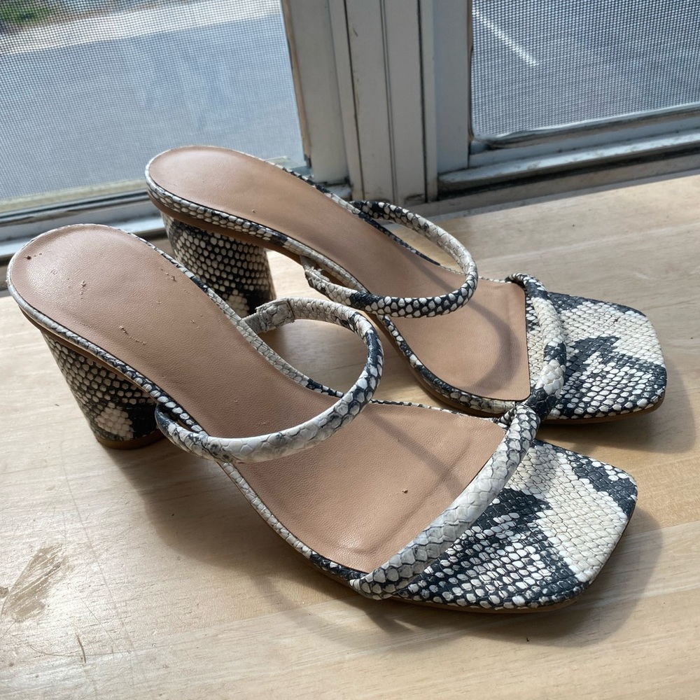Snake print heels